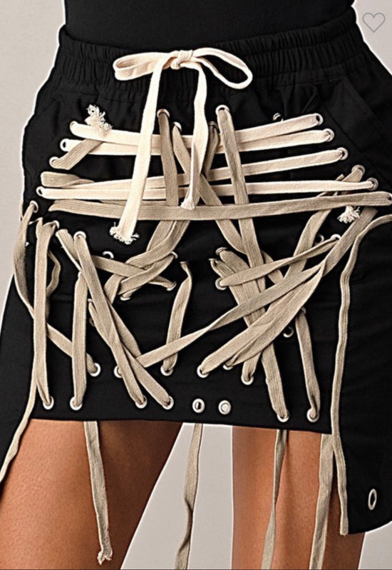 Lace-Up Utility Skirt